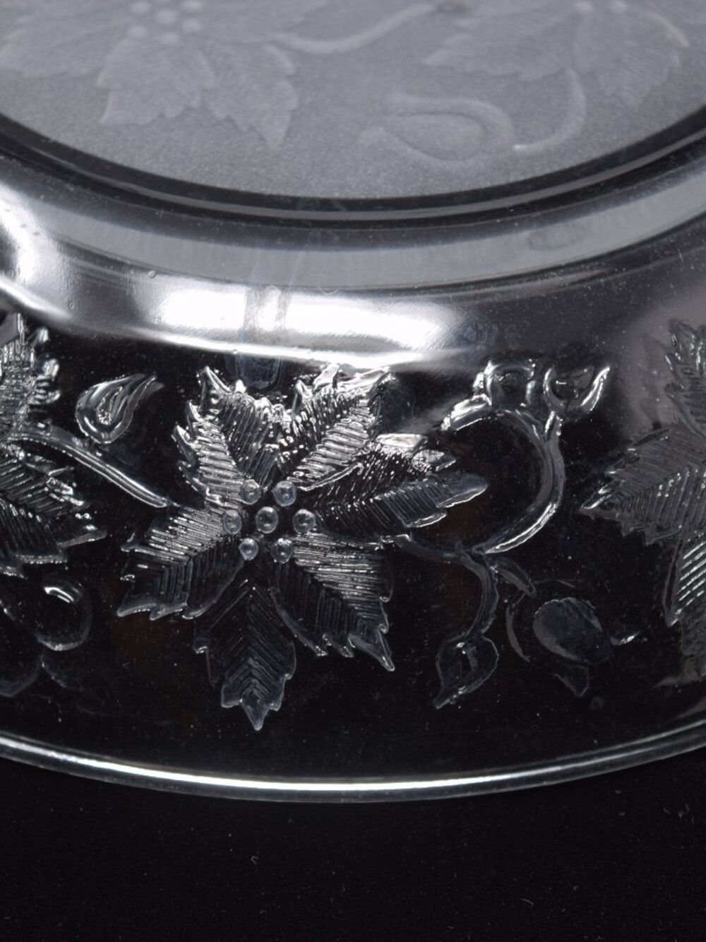 Princess House Fantasia Individual Pasta Bowl 8.5 in Clear Glass Embossed Floral - Picture 9 of 11